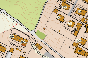 Kartbilde fra WMS-tjeneste av avviket