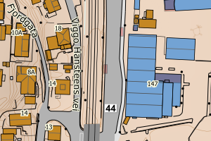 Kartbilde fra WMS-tjeneste av avviket