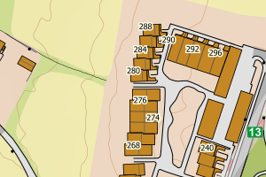 Kartbilde fra WMS-tjeneste av avviket