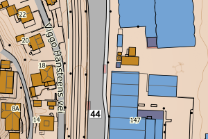 Kartbilde fra WMS-tjeneste av avviket