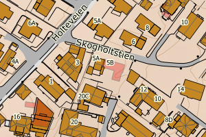 Kartbilde fra WMS-tjeneste av avviket