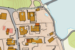 Kartbilde fra WMS-tjeneste av avviket