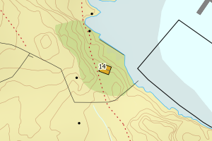 Kartbilde fra WMS-tjeneste av avviket
