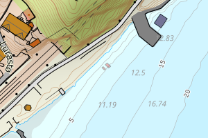 Kartbilde fra WMS-tjeneste av avviket