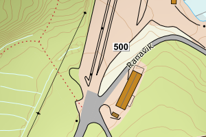 Kartbilde fra WMS-tjeneste av avviket