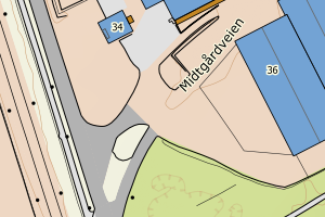 Kartbilde fra WMS-tjeneste av avviket