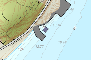 Kartbilde fra WMS-tjeneste av avviket