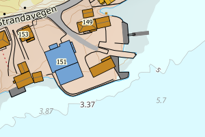 Kartbilde fra WMS-tjeneste av avviket