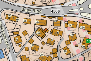 Kartbilde fra WMS-tjeneste av avviket