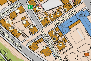 Kartbilde fra WMS-tjeneste av avviket