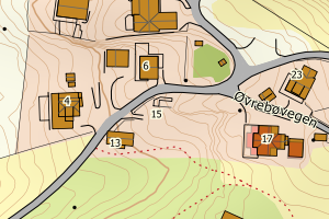 Kartbilde fra WMS-tjeneste av avviket