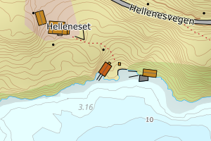 Kartbilde fra WMS-tjeneste av avviket