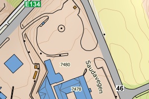 Kartbilde fra WMS-tjeneste av avviket