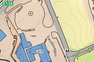 Kartbilde fra WMS-tjeneste av avviket