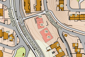 Kartbilde fra WMS-tjeneste av avviket