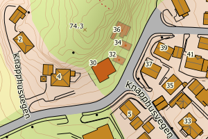 Kartbilde fra WMS-tjeneste av avviket