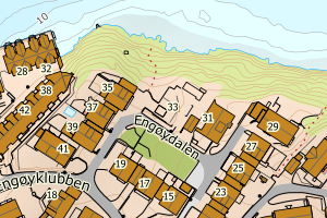 Kartbilde fra WMS-tjeneste av avviket
