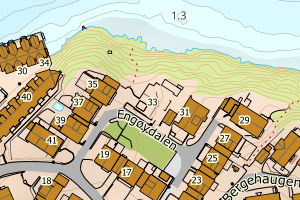 Kartbilde fra WMS-tjeneste av avviket