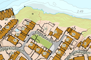 Kartbilde fra WMS-tjeneste av avviket