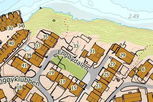 Kartbilde fra WMS-tjeneste av avviket