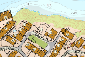 Kartbilde fra WMS-tjeneste av avviket