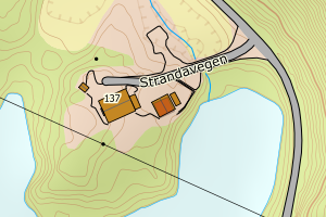 Kartbilde fra WMS-tjeneste av avviket
