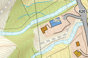 Kartbilde fra WMS-tjeneste av avviket