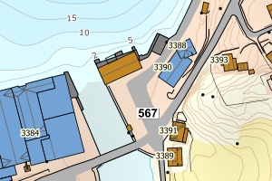 Kartbilde fra WMS-tjeneste av avviket