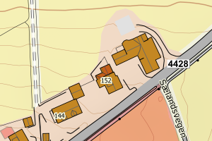 Kartbilde fra WMS-tjeneste av avviket