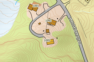 Kartbilde fra WMS-tjeneste av avviket