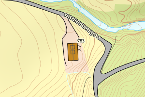 Kartbilde fra WMS-tjeneste av avviket