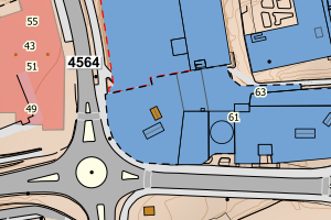 Kartbilde fra WMS-tjeneste av avviket