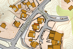 Kartbilde fra WMS-tjeneste av avviket