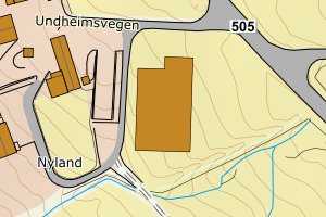 Kartbilde fra WMS-tjeneste av avviket