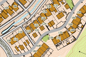 Kartbilde fra WMS-tjeneste av avviket
