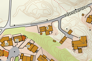 Kartbilde fra WMS-tjeneste av avviket