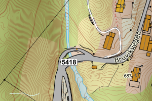 Kartbilde fra WMS-tjeneste av avviket