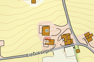 Kartbilde fra WMS-tjeneste av avviket