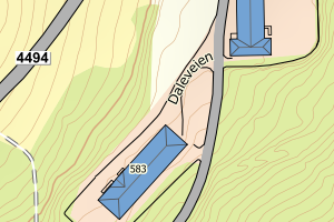 Kartbilde fra WMS-tjeneste av avviket