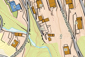 Kartbilde fra WMS-tjeneste av avviket