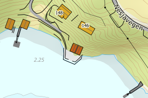 Kartbilde fra WMS-tjeneste av avviket