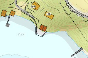 Kartbilde fra WMS-tjeneste av avviket