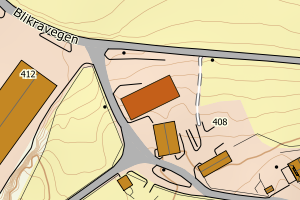 Kartbilde fra WMS-tjeneste av avviket