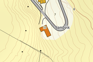 Kartbilde fra WMS-tjeneste av avviket