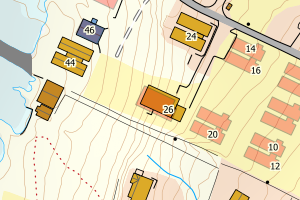 Kartbilde fra WMS-tjeneste av avviket