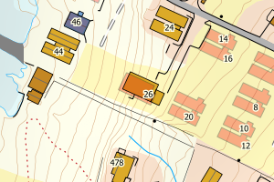 Kartbilde fra WMS-tjeneste av avviket