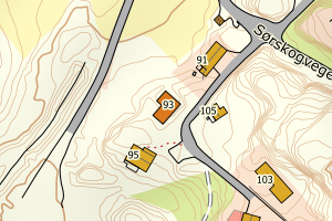 Kartbilde fra WMS-tjeneste av avviket