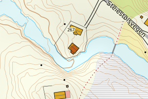 Kartbilde fra WMS-tjeneste av avviket
