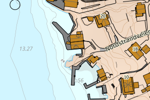 Kartbilde fra WMS-tjeneste av avviket