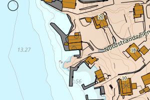 Kartbilde fra WMS-tjeneste av avviket